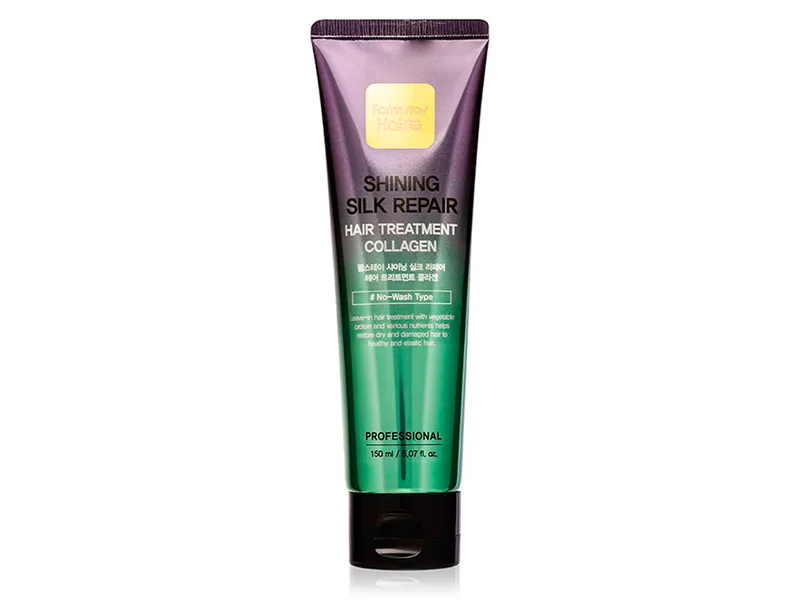 Відновлювальна незмивна маска для волосся з колагеном FarmStay Shining Silk Repair Hair Treatment Collagen, 150мл