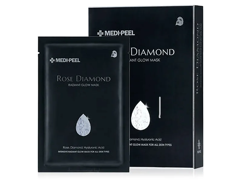 Маска з алмазною пудрою для сяйва шкіри обличчя Medi-Peel Rose Diamond Radiant Glow Mask, 10шт