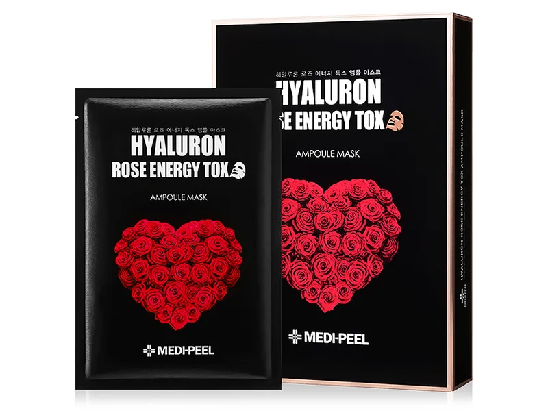 Омолоджувальна маска для обличчя з трояндою Medi-Peel Hyaluron Rose Energy Tox Ampoule Mask