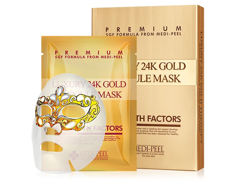 Омолоджуюча маска для обличчя із золотом та пептидами Medi-Peel Luxury 24K Gold Ampoule Mask