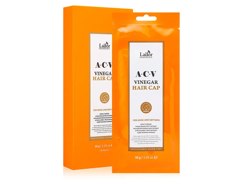 Маска-шапочка для волосся з яблучним оцтом Lador ACV Vinegar Hair Cap, 5шт по 30г