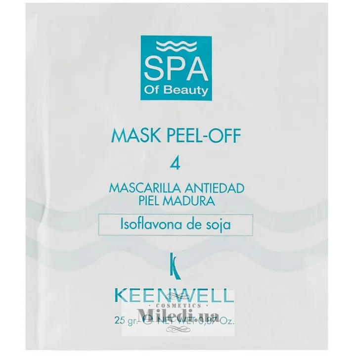 Альгінатна СПА-маска №4 омолоджуюча Keenwell Mask Peel-off-4 Anti-Age Mask Soy Isoflavones 25 г