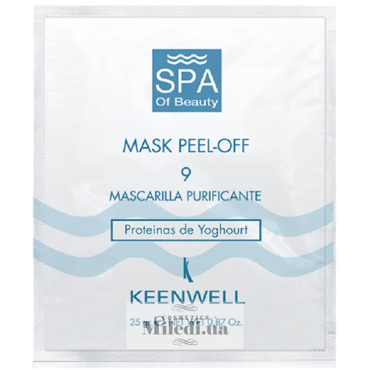 Альгінатна СПА-маска №9 очищувальна Keenwell Mask Peel-off-9 Purifying Mask Yoghourt Proteins 25 г
