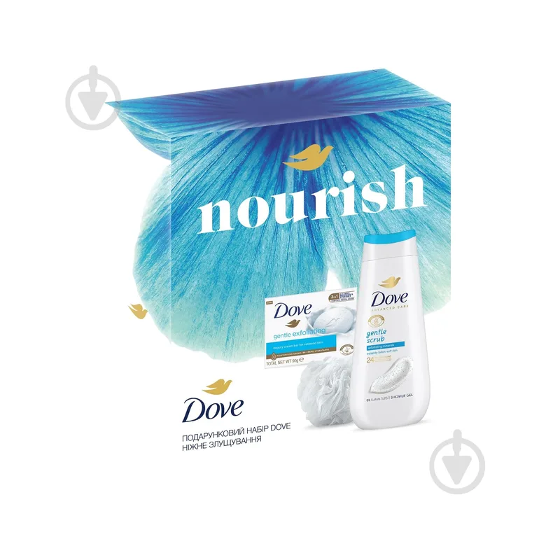 Набір подарунковий Dove Ніжне Злущення 225 мл+90г