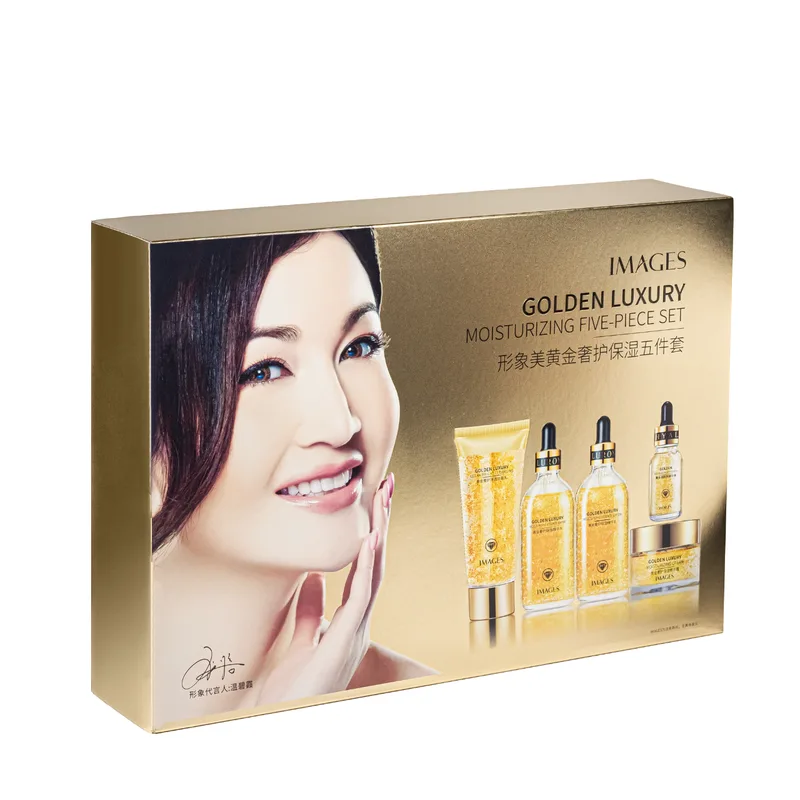 Подарунковий набір косметики для жінок Images Golden Luxury Moisturizing із золотом 5 продуктів