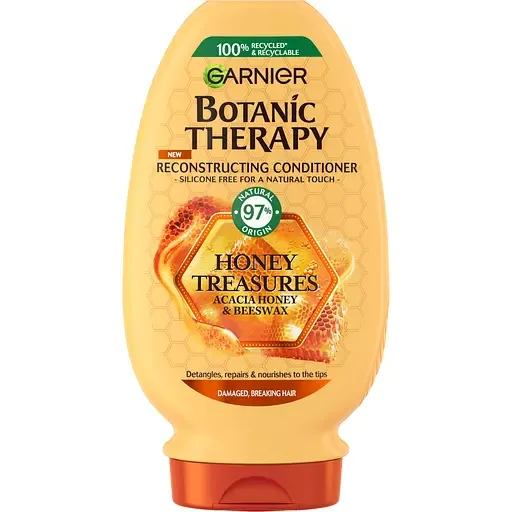 Бальзам-ополіскувач Garnier Botanic Therapy Мед і Бджолиний віск, відновлюючий для дуже пошкодженого та січеного волосся, 200 мл