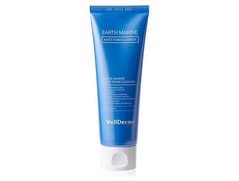 Пінка для вмивання обличчя з морськими мінералами WellDerma Earth Marine Moist Foam Cleanser, 120мл