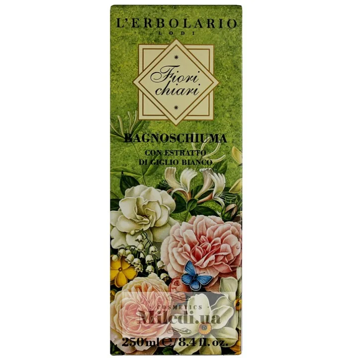 Гель для душу Піна для ванни Білі квіти L`Erbolario Bagnoschiuma Fiori Chiari 250 мл