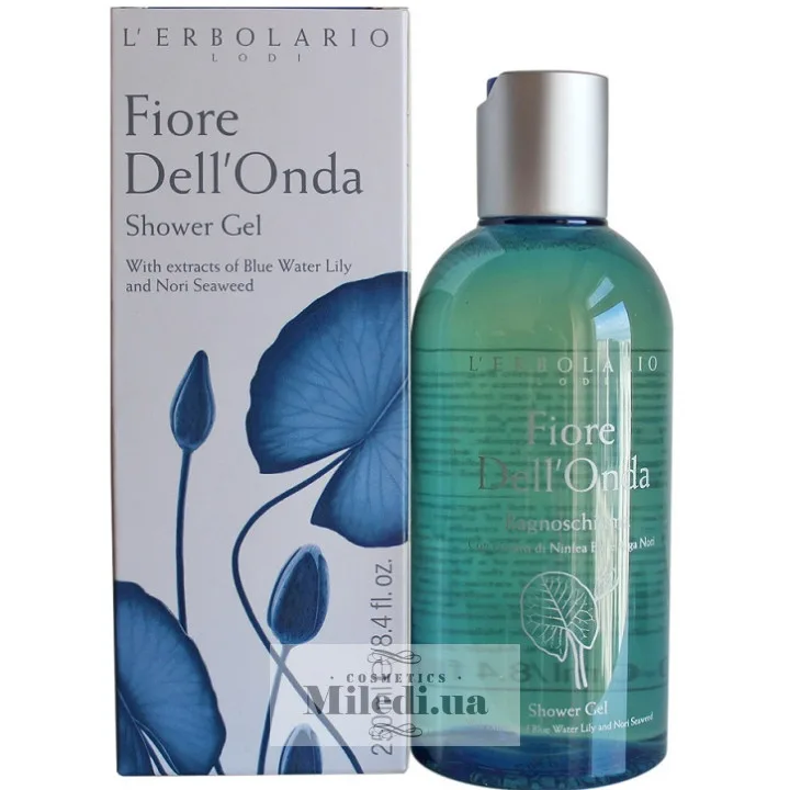 Гель для душу Піна для ванни Блакитний лотос L`Erbolario Bagnoschiuma Fiore Dell'Onda 250 мл