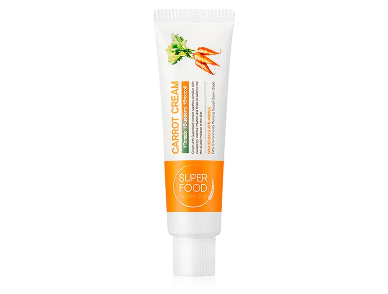 Поживний крем для обличчя з олією насіння моркви FarmStay Super Food Carrot Cream, 60г