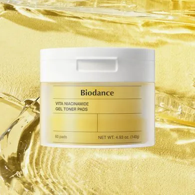 BIODANCE Vita Niacinamide Gel Toner Pad – освітлювальні тонер-пади з ніацинамідом 60 шт. (термін придатності до 03.06.2027)