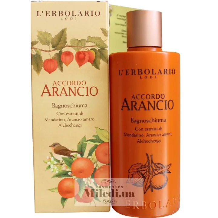 Гель для душу Піна для ванни Фізаліс L'Erbolario Accordo Arancio Bagnoschiuma 250 мл
