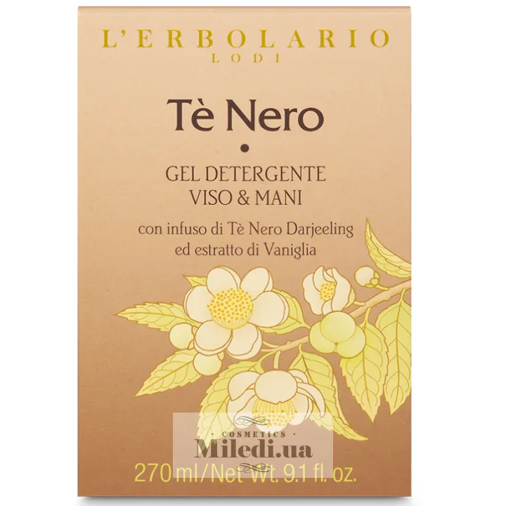 Гель очищаючий Чорний чай L'Erbolario Gel Detergente Viso & Mani Tè Nero 270 мл