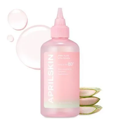 April Skin Pink Aloe Vita Toner – заспокійливий тонер для обличчя з рожевим алое 250 мл