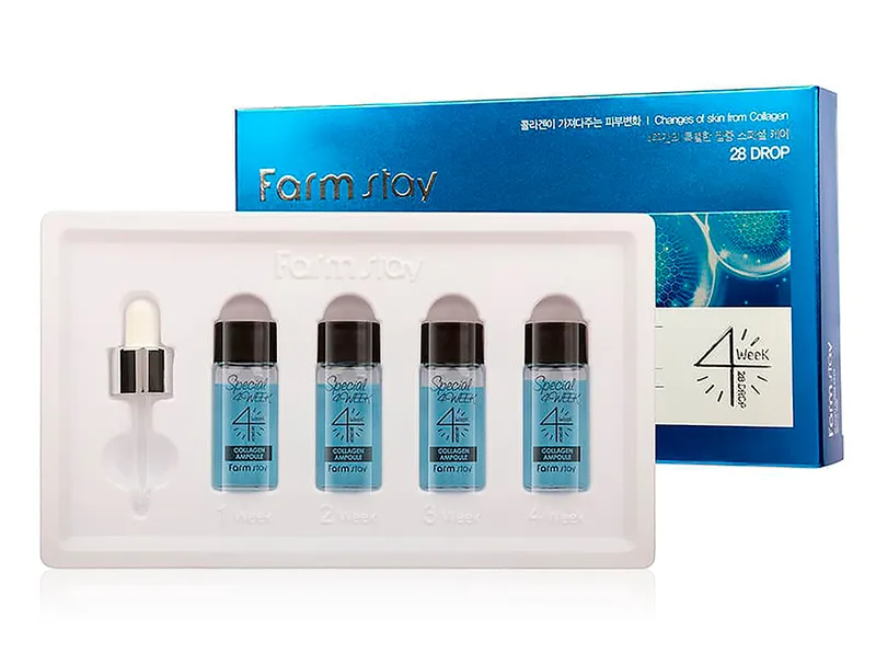 Курс антивікової сироватки для обличчя з колагеном FarmStay Special 4-Week Collagen Ampoule, 4шт по 10мл