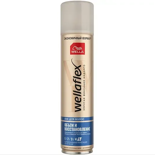 Лак для волосся суперсильної фіксації Wella Wellaflex Об'єм та відновлення 400 мл