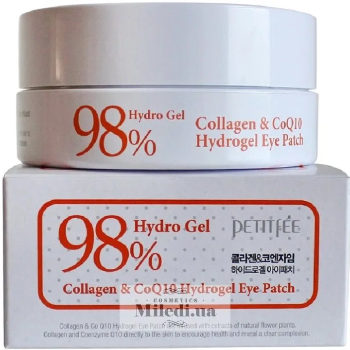 Гідрогелеві патчі для очей з колагеном і коензимом Petitfee Collagen & Co Q10 Hydro Gel Eye Patch 60 шт