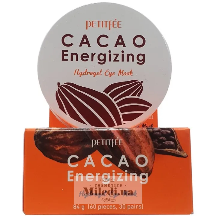 Гідрогелеві патчі для очей з екстрактом какао Petitfee Cacao Energizing Hydrogel Eye Patch 60 шт