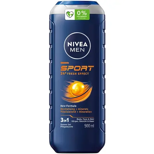 Гель для душу NIVEA MEN Спорт 3 в 1 для тіла обличчя та волосся 500 мл (81083)