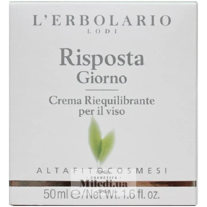Денний інтенсивний крем для обличчя L'Erbolario Risposta Giorno Crema Riequilibrante Per il Viso 50 мл