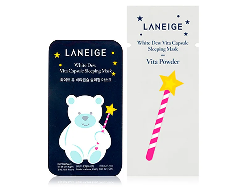 Відбілююча маска для обличчя Laneige White Dew Vita Capsule Sleeping Mask, 3мл