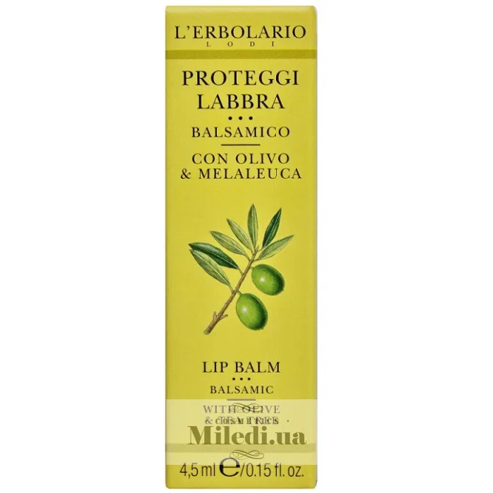Захисний бальзам для губ L`Erbolario Proteggi Labbra Balsamico Con Olivo & Alla Melaleuca 4,5 г