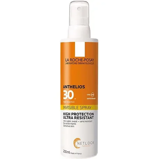 Сонцезахисний спрей La Roche-Posay Anthelios Spray Invisible для чутливої шкіри тіла та обличчя SPF