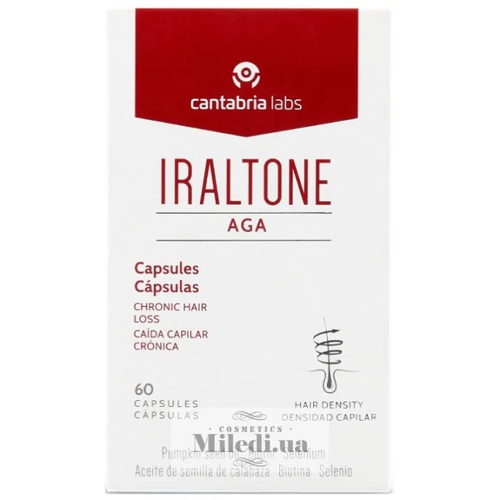 Капсули для лікування випадіння волосся Cantabria Labs Iraltone Aga Capsules 60 шт