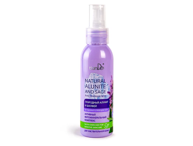 Дезодорант-спрей для тіла «Природний алуніт та шавлія» TianDe Natural Alunite And Sage Body Deodorant Spray, 100мл