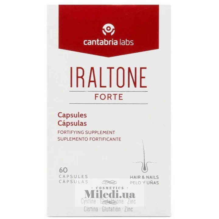 Капсули для лікування ослабленого волосся і нігтів Cantabria Labs Iraltone Forte Capsules 60 шт