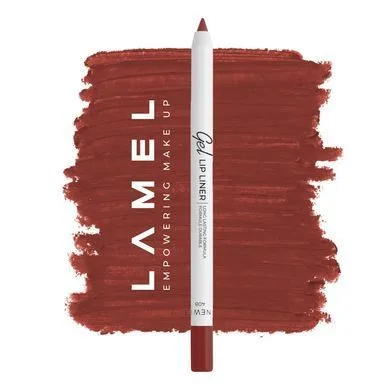 Стійкий гелевий олівець для губ - Lamel Professional Long Lasting Gel Lip Liner, тон 408, 1.7 г ( до 03.2027)