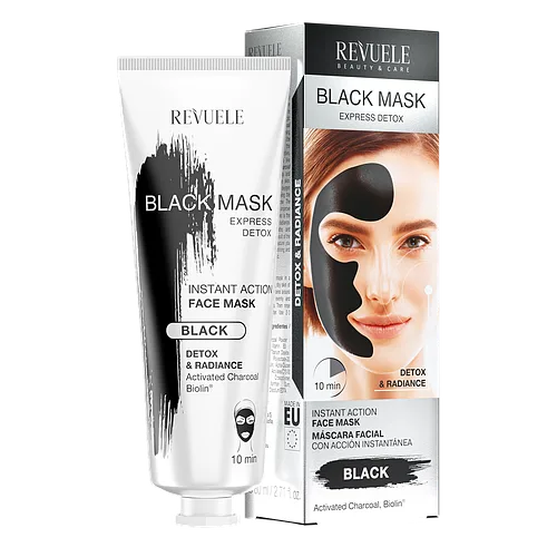 Чорна маска для обличчя "Експрес детокс" Revuele Express Detox Black Mask 80 мл