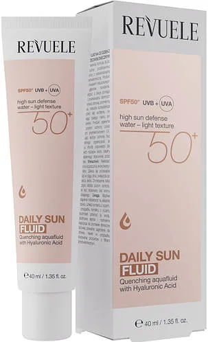 Сонцезахисний флюїд для обличчя з гіалуроновою кислотою Revuele Hyaluronic Daily Sun Fluid SPF50+ 40 мл