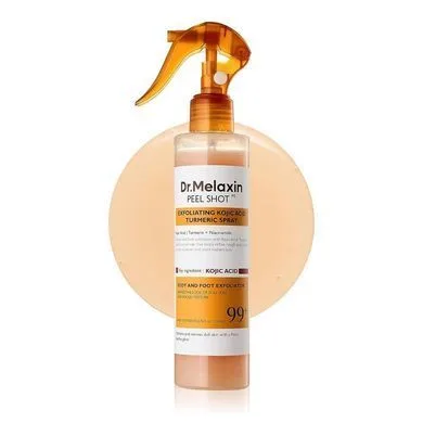 Відлущувальний спрей з коєвою кислотою та куркумою - Dr. Melaxin Peel Shot Kojic Acid Turmeric Body Exfoliator Spray, 200 мл