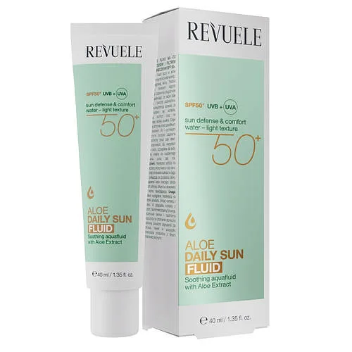 Сонцезахисний флюїд для обличчя з алое вера Revuele Aloe Daily Sun Fluid SPF50+ 40 мл