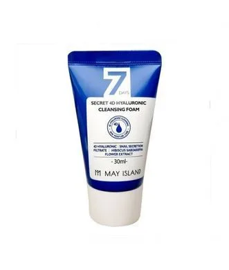 Пінка для вмивання з гіалуроном - MAY ISLAND 7 Days Secret 4D Hyaluronic Cleansing Foam (travel size), 30 мл (до 03.2027)