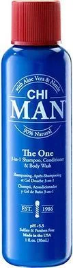 Універсальний засіб для чоловіків 3-в-1 - CHI MAN The One 3in1 Shampoo, Conditioner and Body Wash, 30 мл