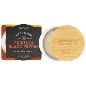 Мило для гоління з підставкою Чортополох & Чорний перець Thistle & Black Pepper