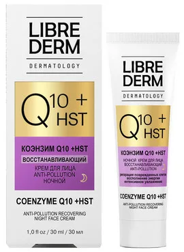 Нічний відновлюючий крем Librederm Dermatology Q10 + Hst - 30 мл