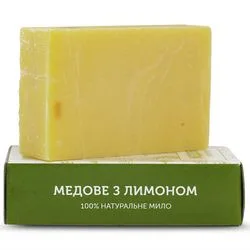 Мило туалетне натуральне ручної роботи "Медове з лимоном"