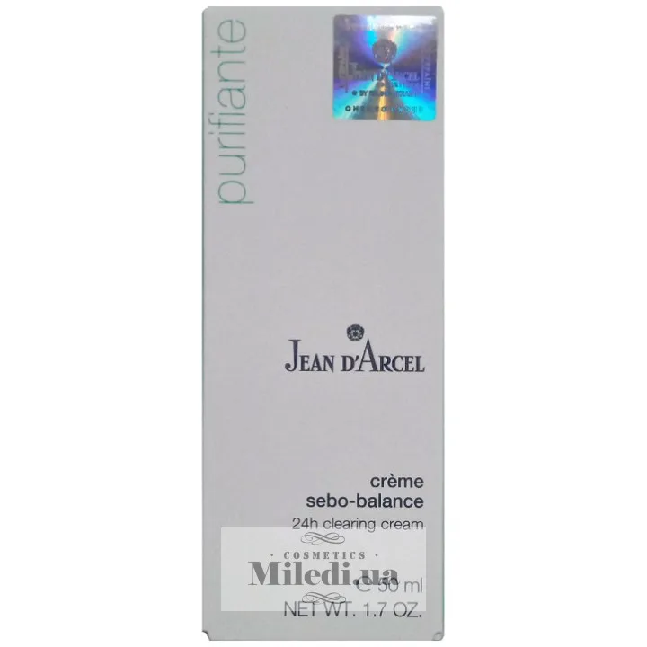 Балансуючий крем себорегулятор 24 години Jean D'Arcel Purifiante Creme Sebo-Balance 50 мл