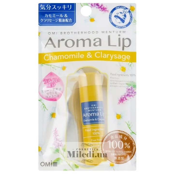 Бальзам-стік для губ Ромашка-шавлія Omi Brotherhood Menturm Aroma Lip Chamomile & Clarysage 4 г