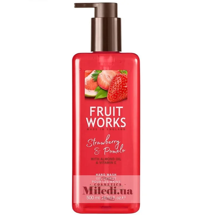 Рідке мило для рук Полуниця і помело Grace Cole Fruit Works Strawberry & Pomelo Hand Wash 500 мл
