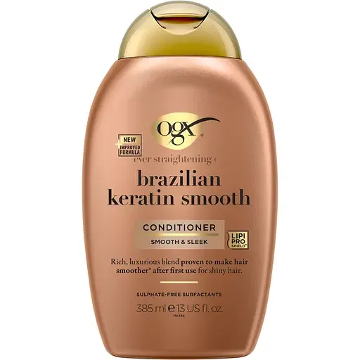Кондиціонер для волосся OGX Brazilian Keratin Smooth розгладжувальний, для зміцнення волосся 385 мл