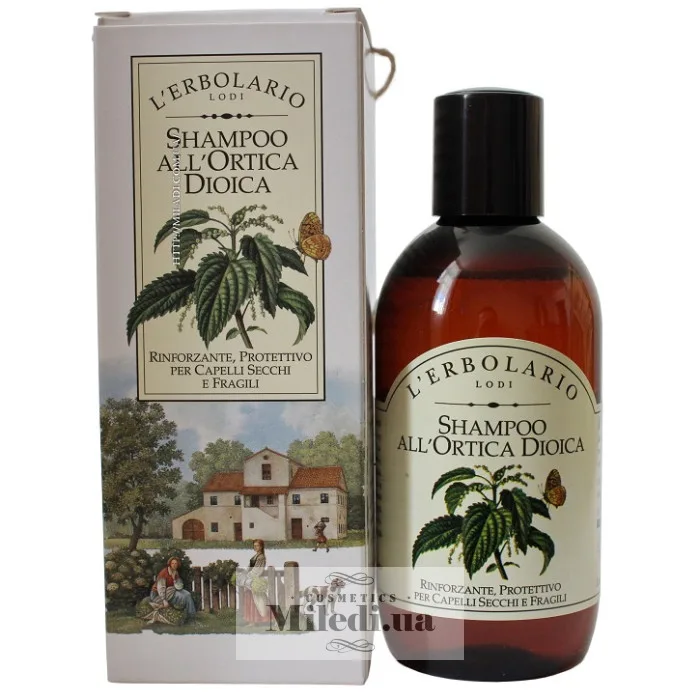 Кропивний шампунь проти випадіння волосся L`Erbolario Shampoo all'Ortica Dioica 200 мл