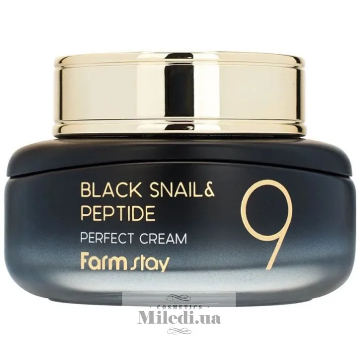 Крем антивіковий з екстрактом чорного равлика та пептидами FarmStay Black Snail & Peptide 9 Perfect Cream 55 мл