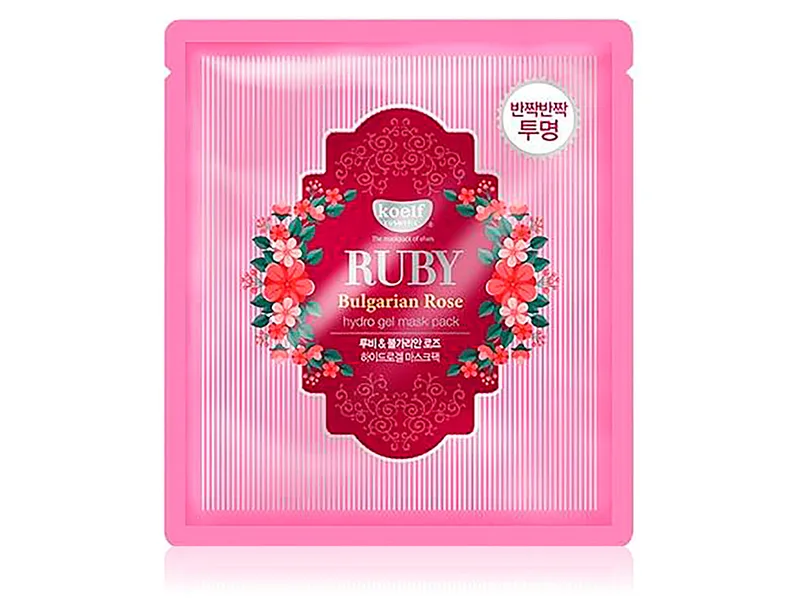 Гідрогелева маска для обличчя з трояндою та пудрою рубіна Koelf Hydrogel Mask Pack Ruby & Bulgarian Rose