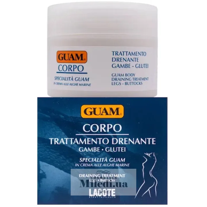 Крем для ніг і сідниць з дренажним ефектом Guam Corpo Trattamento Drenante Gambe - Glutei 200 мл