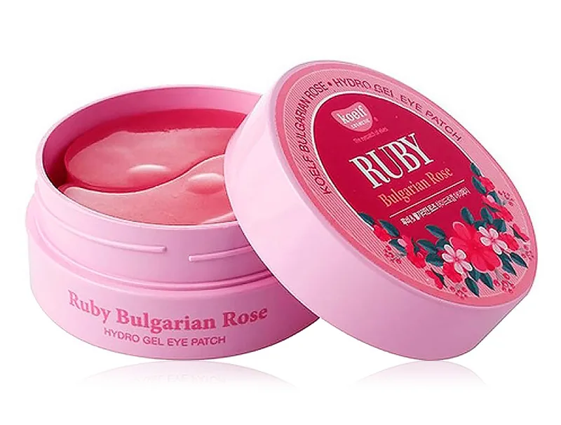 Гідрогелеві патчі під очі з рубіновою пудрою та рожевим маслом Koelf Ruby & Bulgarian Rose Eye Patch, 60шт