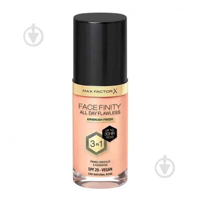 Тональна основа Max Factor Facefinity All Day Flawless 3-in-1 (050) Natural Rose 30 мл